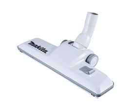 Makita gulvmundstykke i hvid og grå, 320 mm bredt, med 28 mm sugediameter og et trykknap-justeringspanel.