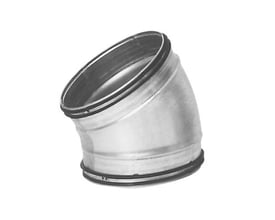 Lindab Safe BU 80.30 30gr galvaniseret bøjning til 80mm ventilationsrør, fremstillet i presset stål med tætningslister.