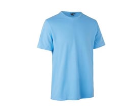 ID Identity T-shirt i lyocell i lys blå, størrelse L, med rund hals og korte ærmer, vist på hvid baggrund.