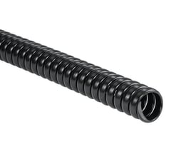 Nærbillede af en sort HellermannTyton spiralslange SPS 10, 10/13mm, der viser spiralstruktur og materiale.