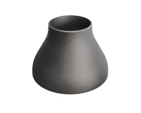 Konisk reduktion i gråt P235GH stål med dimensionerne 219,1/6,3 x 114,3/3,6 mm og et synligt "INDURA" logo.