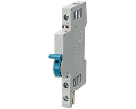 Siemens SENTRON 5ST3 neutralafbryder, en kompakt grå enhed med blå afbryder og synlige skrueterminaler.