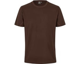 Mocca T-shirt i størrelse 2XL fra ID Identity med rund hals og korte ærmer, set forfra.