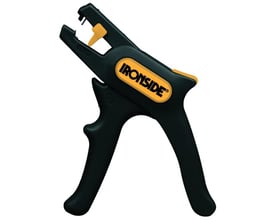 Ironside automatisk afisoleringstang til 0,2-6 mm², vist skråt forfra med sorte greb og gule detaljer.