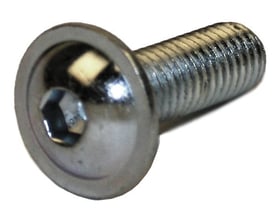 Insexskrue ISO 7380-2 M6x16 med halvrundt hoved og flange, 10.9 kvalitet og elgalvaniseret (FZB).