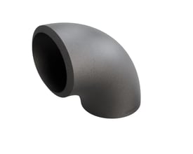 Indura 90° bøjning i P235GH-TC1 stål, dimension 42,4x3,6mm med 3D radius 48mm og EN10253-2 standard.