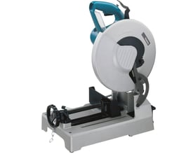 Makita LC1230N metalafkorter, set fra siden med fokus på håndtaget, klingen og den justerbare spændemekanisme.