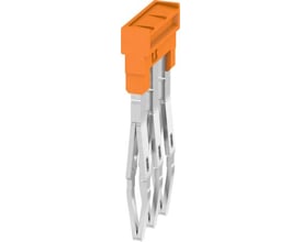 Weidmüller Laske ZQV 1,5N/3 3-polet laske med orange top og sølvfarvede terminaler til 1,5mm2 ledere.