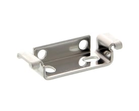 Omron E3X-NA monteringsbeslag, model E39-L148, i rustfrit stål til overflademontering med skruer.