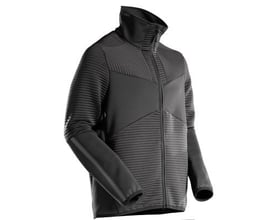 Mascot customized fleecetrøje 22503-681 i sort, str. XS, med moderne pasform, høj krave og fuld lynlåslukning.