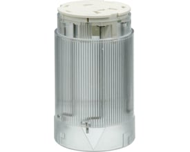 Schneider Electric lysenhed i klar plast med ribbet overflade og hvid topdel, 45mm diameter, 230V.