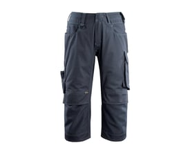 Bagsidevisning af Mascot Altona knickers i sort, med detaljerede baglommer, læder-logo og cordura forstærkninger.