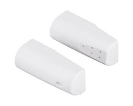 Grohe Sensia sprayhoveder i hvid, der viser en standarddyse og en damedyse med tydelige huller og monteringselementer.