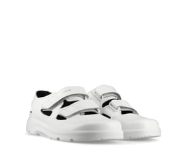 Sika Footwear Optimax sandal i hvid, størrelse 35, med dobbelt velcrolukning og åndbar overdel.