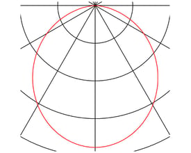 Lysfordelingsdiagram for SLV Medo ring, en sort LED-pendel på 60 cm med ringformet lys.