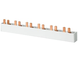 Siemens 2-faset stiftskinne, 1016 mm lang, 18 mm2 tværsnit med synlige kobber stifter på hvid baggrund.