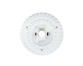 LEDlife 24/18/12W LED indsats med linser, Ø17 cm, viser effektniveauer og CCT-valgmuligheder på hvid baggrund.