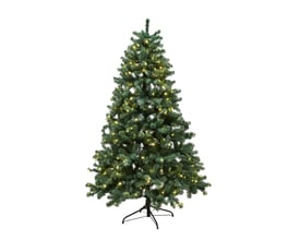 Fuld højde af Nordic Winter kunstigt juletræ på 100 cm med integrerede 50 LED lys og sort fod.