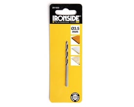 Ironside træspiralbor på gul emballage, som er mærket Ø3,5 mm, selvom produktet er 6 mm.