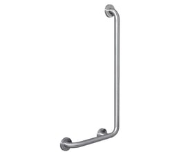 Intra Juvel TBBP-013 højre støttehåndtag i børstet stål, designet til vægmontering i bad og bruser.