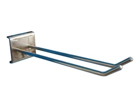 Maskinfabrikken Universals dobbelt værktøjskrog, 150mm lang og 28mm bred, med 35 graders vinkel og Ø6mm krogdiameter.