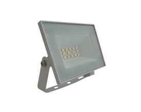 V-TAC 10W LED projektør i hvid aluminium med 4000K og justerbar beslag, vist mod hvid baggrund.