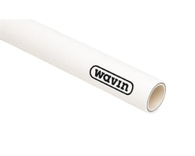 Hvidt Wavin Alupex Tigris MP-rør med synlig røråbning, 16 x 2 mm og 3 meter langt.