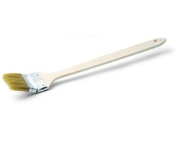 Schuller Eh'klar radiatorpensel med 75 mm bredde og et let træskaft med hul til ophæng.