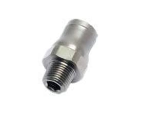 Parker Legris enkelt union KRG 3675 med Ø10 mm og 3/8" R BSPT gevind, lavet af kemisk forniklet messing.