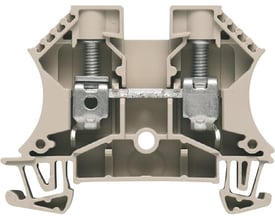 Detaljeret snitbillede af Weidmüller WDU 35N gennemgangsklemme, der viser intern konstruktion og skruetilslutning for 35mm² kabel.