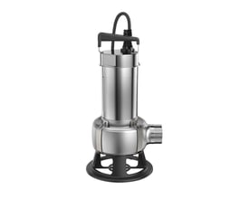Grundfos UNILIFT AP35B.50.06.3V dykpumpe, vist isoleret på en hvid baggrund. Bemærk den robuste konstruktion og tilslutningsmuligheder.