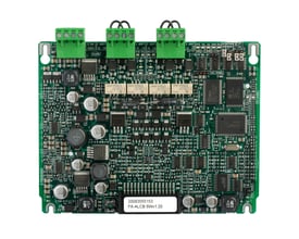 Schneider Electric FX-ALCB sløjfekort med 2 sløjfer, monteret med grønne terminaler og diverse elektroniske komponenter på et grønt printkort.