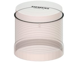 Siemens signallampe 8WD44, 70mm diameter, klar farve med integreret elektronik til 24V DC drift.