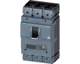 Siemens 3VA24 3-polede MCCB 500A med 55KA brydeevne, ETU550 anlægsbeskyttelse og digitalt display.