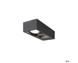 SLV Eskina Frame dobbelt væglampe i antracit med rektangulært armatur og indbyggede LED-lyskilder.