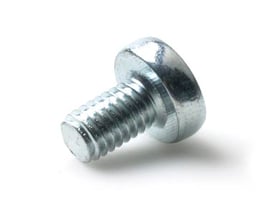Maskinskrue M5 x 12 mm, FZB, DIN 14583, med PAN-hoved og Torx-kærv, vist isoleret.