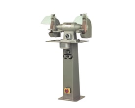 Scantool PSD 5 industrislibemaskine med bord og vandkop monteret på søjle. Maskinen har 200x38x20mm slibeskiver og er på hvid baggrund.