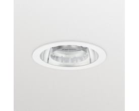Philips GreenSpace Downlight DN471B, et hvidt 3D-printet polycarbonat indbygningsspot med en diameter på 200 mm, ideel til kontorer.