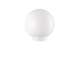 Hvid globusskærm fra Ifö Electric med gevind, udført i polyeten til belysningsarmaturer.