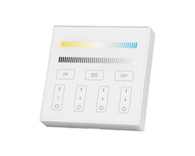 V-TAC VT-2439 4-zonet WiFi-controller med touch-knapper og lysstyrkeindikator på hvid baggrund.