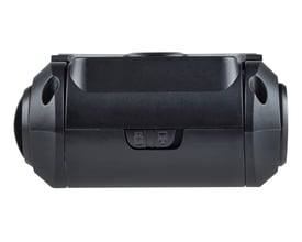 OSRAM ROADsight REAR 10 sort dashcam vist forfra, med synlige knapper og monteringshuller.