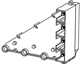 Eaton Tabula tilslutning for 4-polet MCCB med 400A, vist med en teknisk tegning i perspektiv.