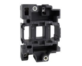 Detaljeret billede af Schneider Electric LX1D6 spole, der viser dens komplekse struktur og tilslutningspunkter i grålig sort plast.