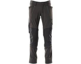 Mascot Accelerate arbejdsbukser i sort, str. 82C52, med synlige CORDURA knælommer og lynlås ventilation på siden.