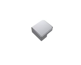 Vetro dæksel top i blank krom finish med let afrundede kanter, fremstillet af metal.