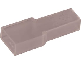 Nærbillede af en Elpress isolationsmuffe i transparent PE-materiale, designet til spadestik og kabler fra 0,75 til 2,5mm2.