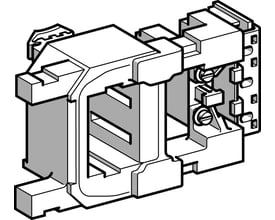 Schneider Electric TeSys F spole LX1FH i grå og sort plast, designet til 110-115V AC og 40-400Hz.