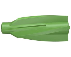 Fischer GB Green 8 universaldybel med spiralformede ribber til porebeton, fremstillet af biobaseret materiale.