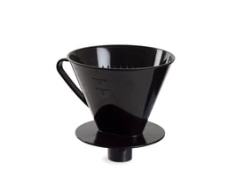 Sjov kaffetragt i sort PP-plast med markeringer for 2, 3 og 4 kopper kaffe, Ø133x135mm.