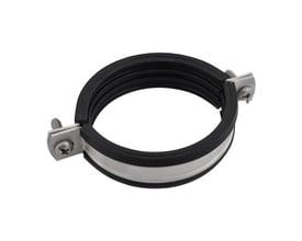 Walraven Bis bifix 1301 spændebånd med sort EPDM-indlæg og metalbøjle, M10, til rør på 47-51 mm.